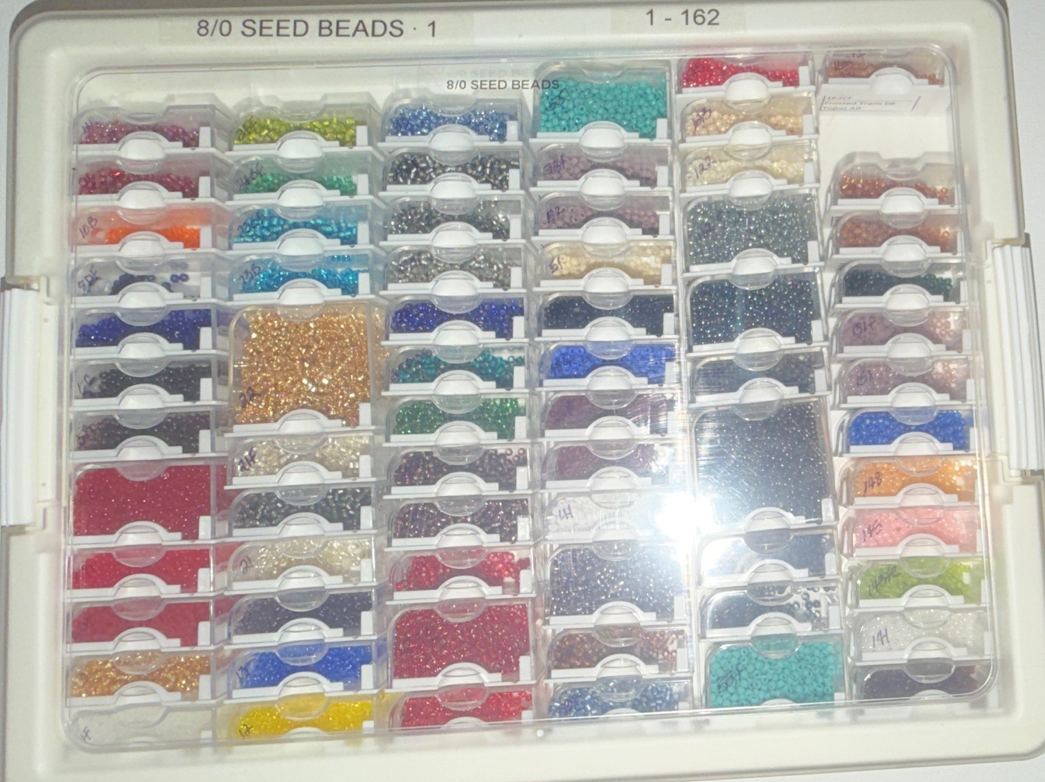 8/0 Glass Seed Beads Multicolor Round Assortment 70 Cases with Large Case