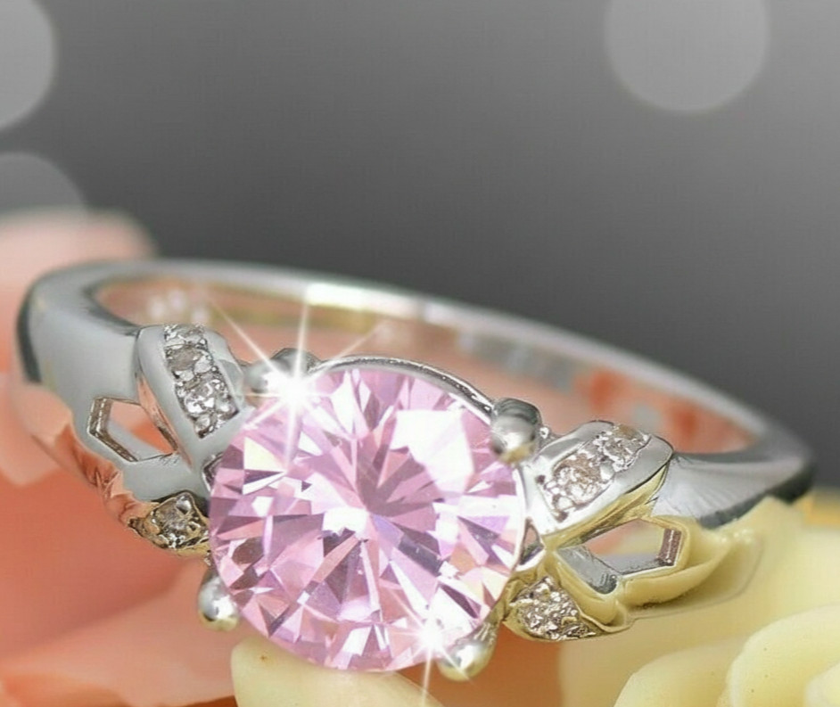 RARE 5.00 Ct Certified Round Shape Natural Pink Diamond Ring White Gold Finish