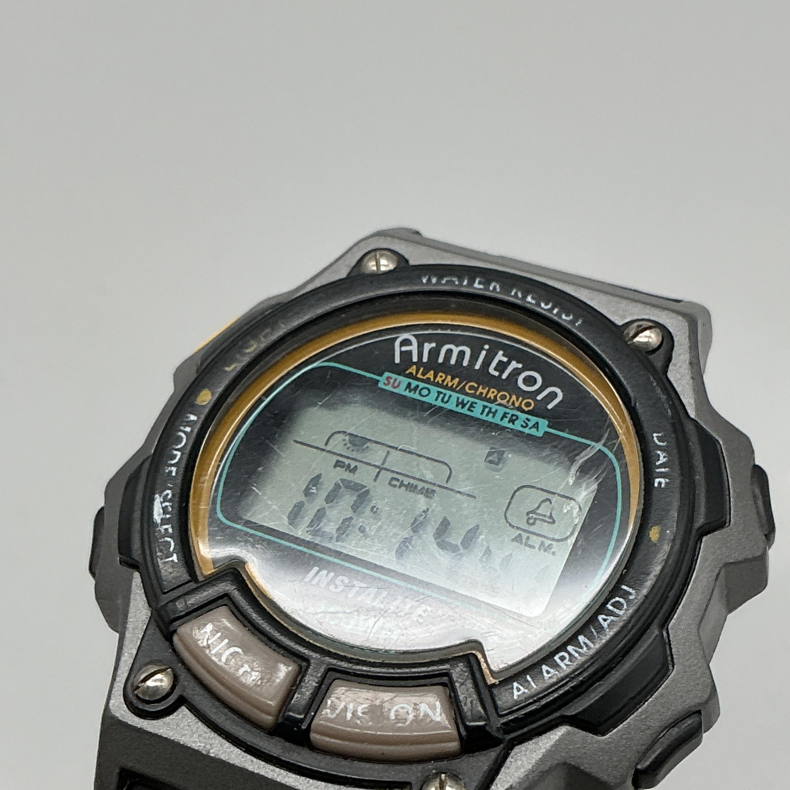 Vintage Armitron All-Sport Mens Watch 40mm Digital Black Instalite New Battery
