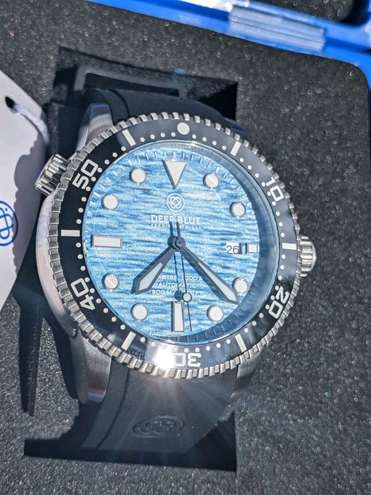 DEEP BLUE MASTER 1000 II 44MM AUTOMATIC DIVER OCEAN AQUA SEA BLUE DIAL