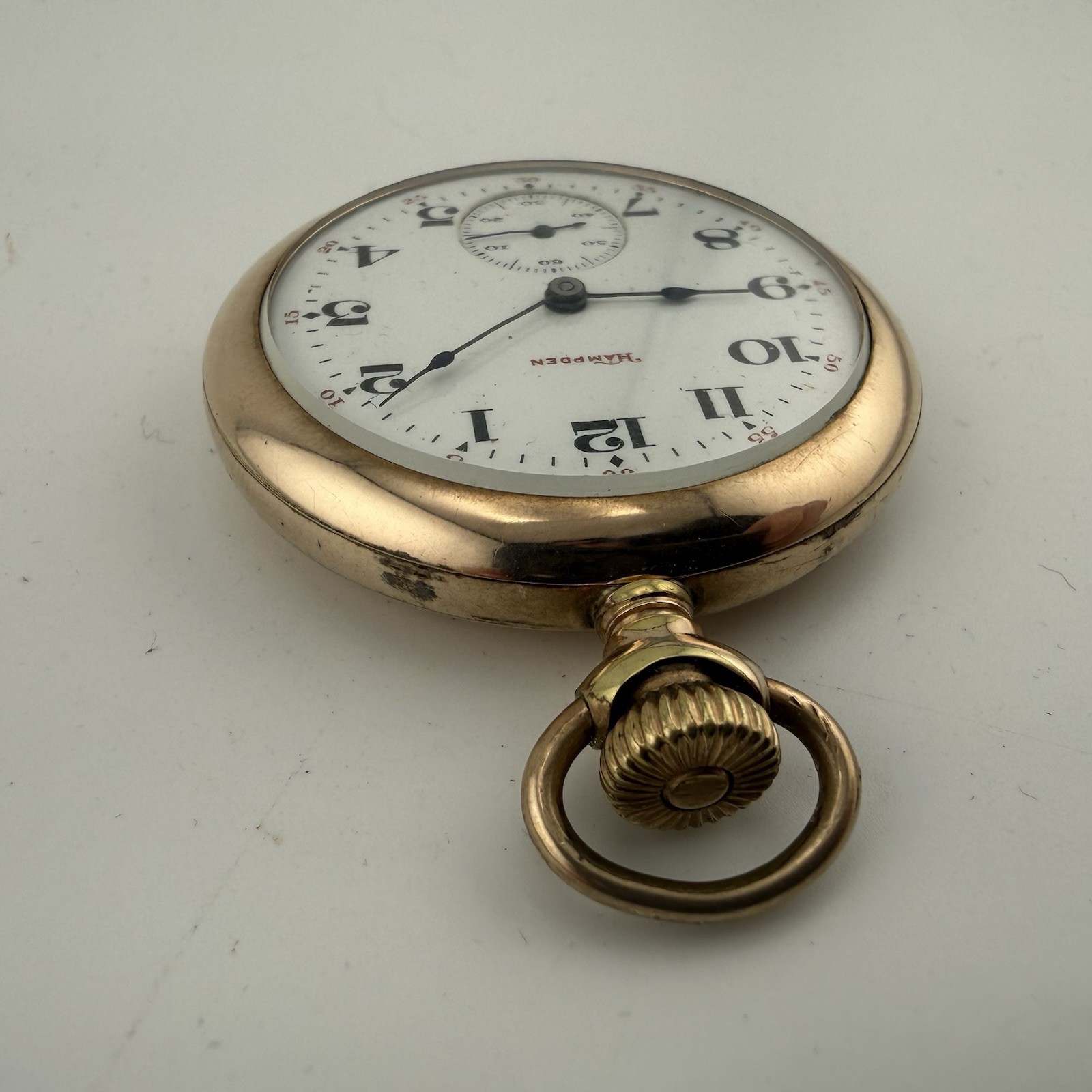 1907 Hampden General Stark 12s 15j Gold Filled Case Pocket Watch – Running