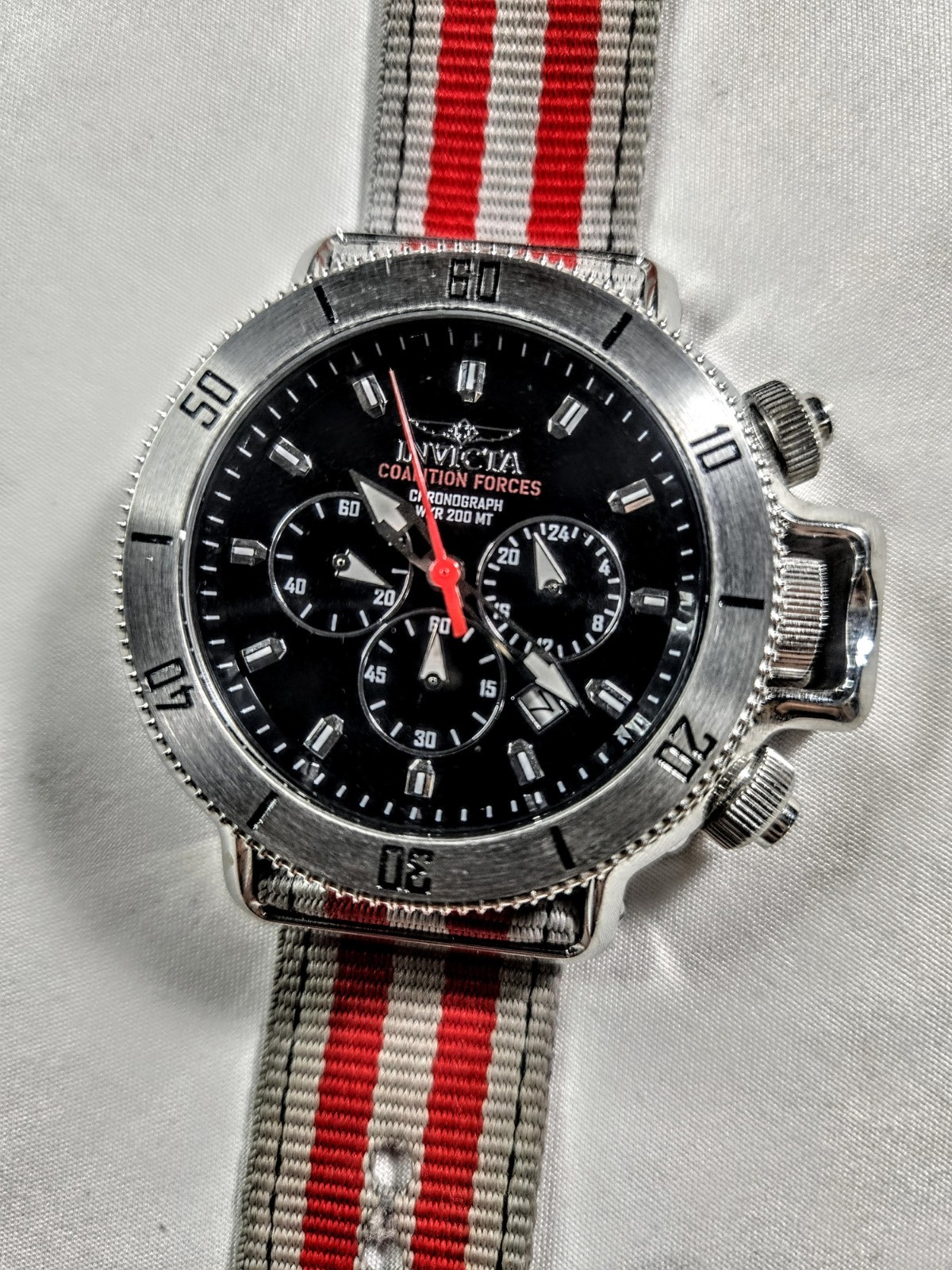 Invicta Coalition Forces Chronograph Date Quartz 200m Black Dial