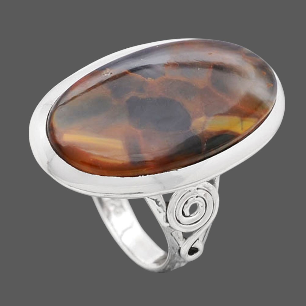 Natural Pietersite – Namibia 925 Sterling Silver Ring s.8 Jewelry R-1062