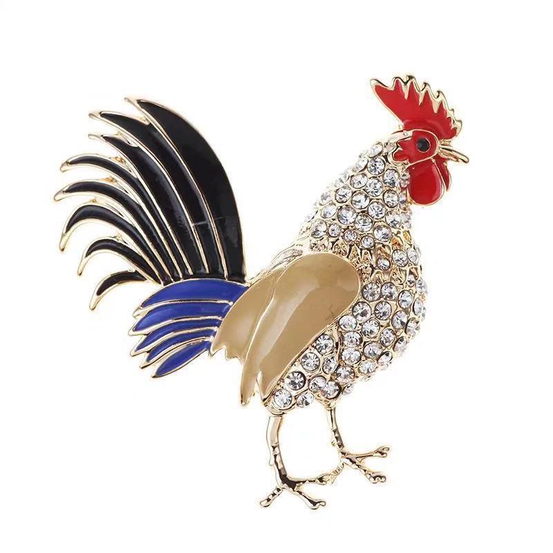 Fashion Classic Luxury Animal Brooch Rhinestone Pearl Pin Jewelry New Year Gift