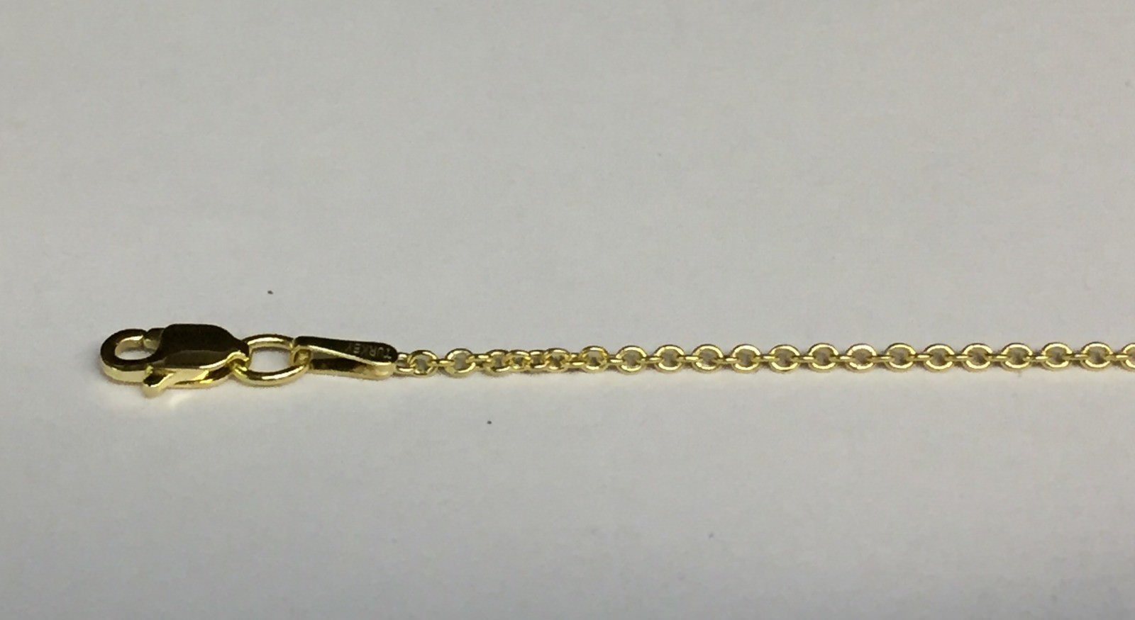 14k Yellow Gold Cable Link Pendant Chain/Necklace 20″ 1.5 mm 1.6 grams RCAB40