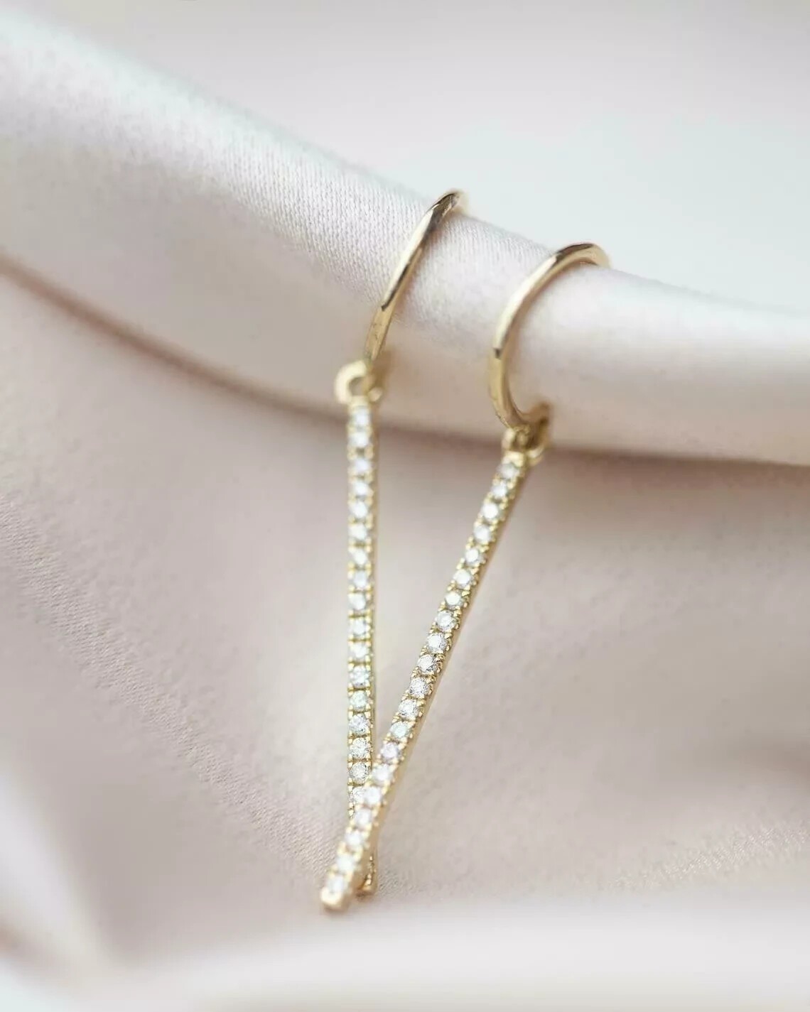 1Ct Round Cut Simulated Diamond Drop Dangle Hook Earring 14K Yellow Gold Plated