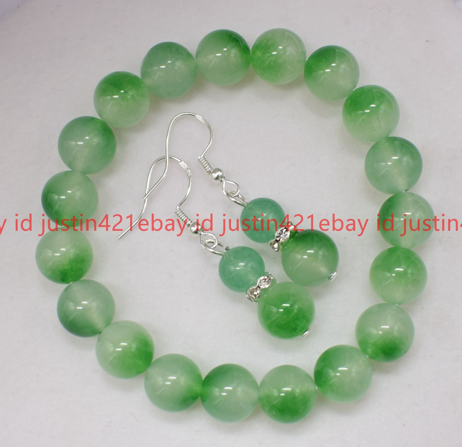 8/10/12/14mm Natural Multicolor Gems Round Beads Stretch Bracelet Earrings 7.5″