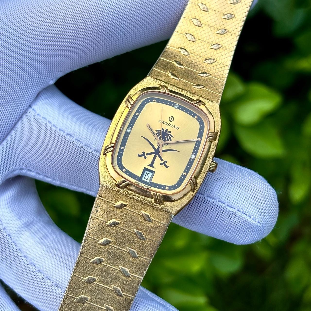 Rare Vintage Candino Saudi Arabia Logo Sapphire Crystal Swiss Men’s Quartz Watch