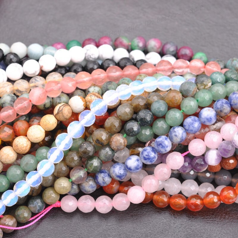 Wholesale Natural Gem Surface Round spaced Loose Beads 4mm 6mm 8mm 10mm
