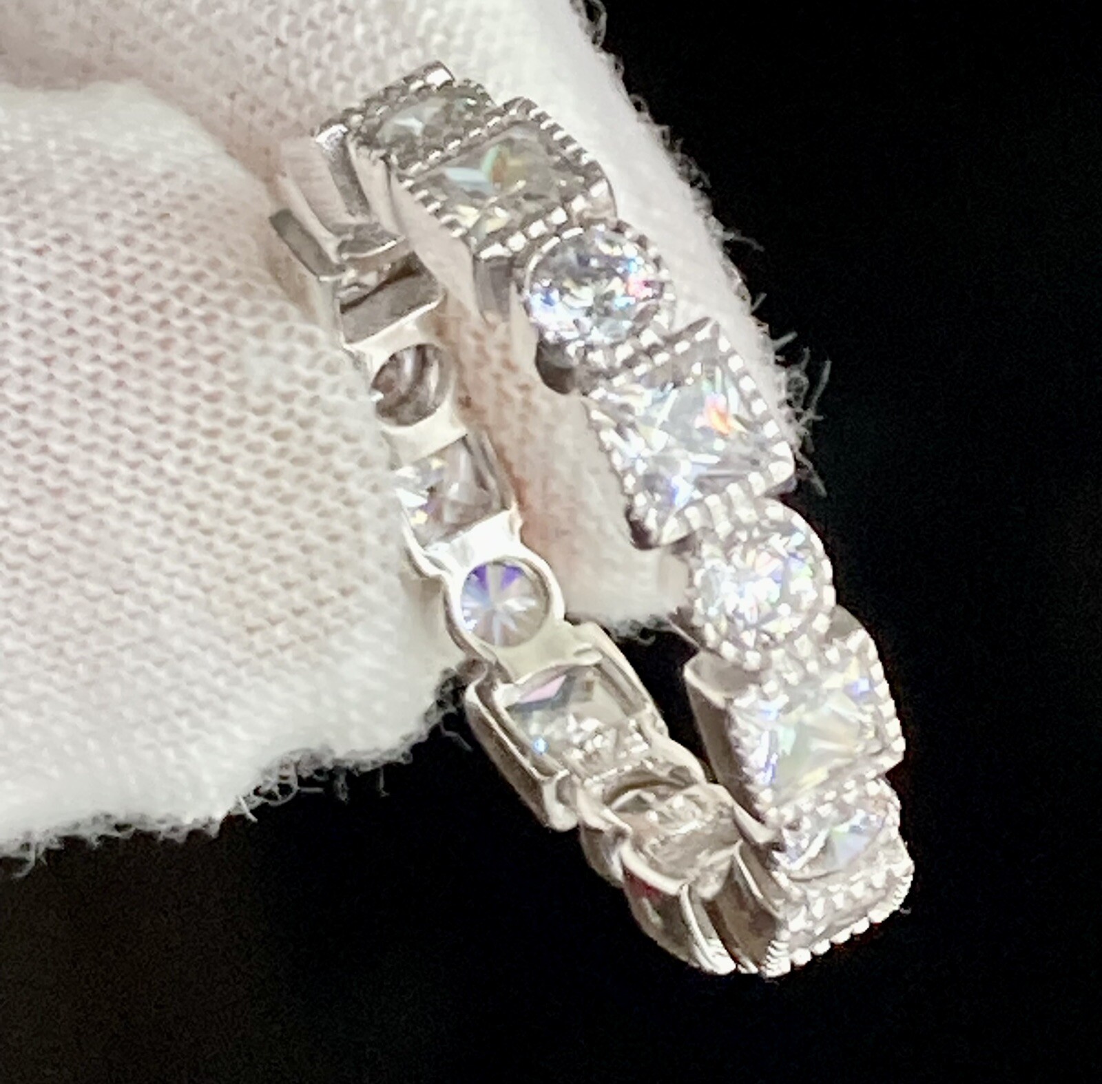 Fuzion Creation FZN Sterling Silver Cubic Zirconia Band Ring 925 Size 9 4.15g