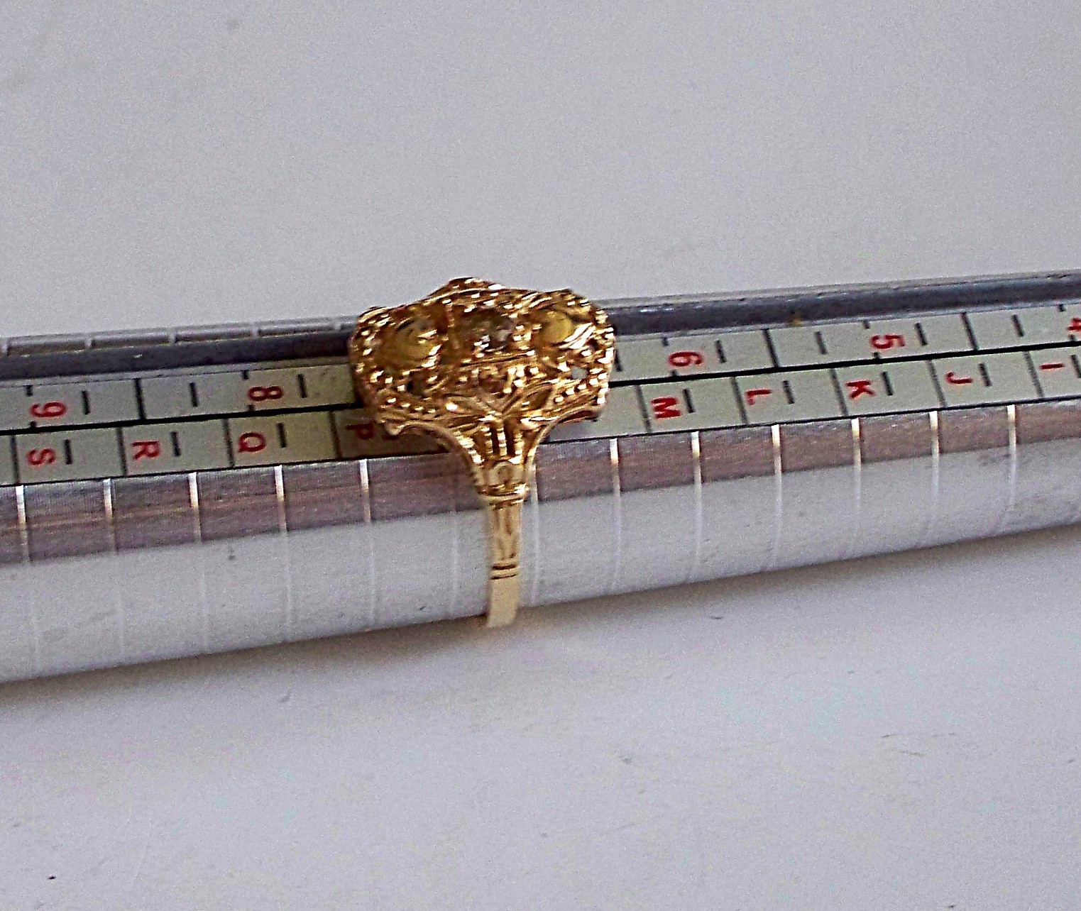 NEW Women’s 14KYG Genuine Cognac Diamond Filigree Ring Size 7 – G19