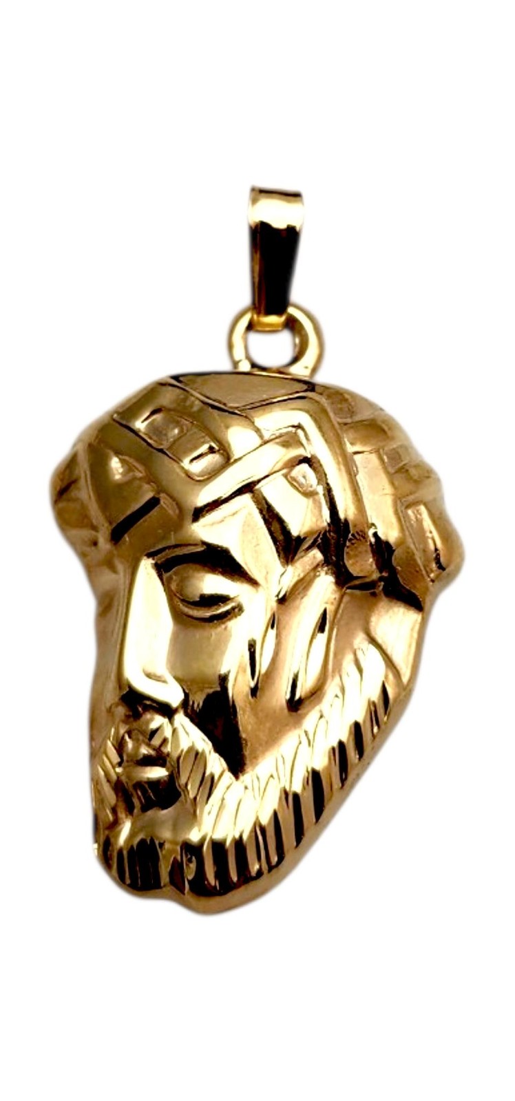 14K Yellow Gold Jesus Face of Christ Pendant #25261