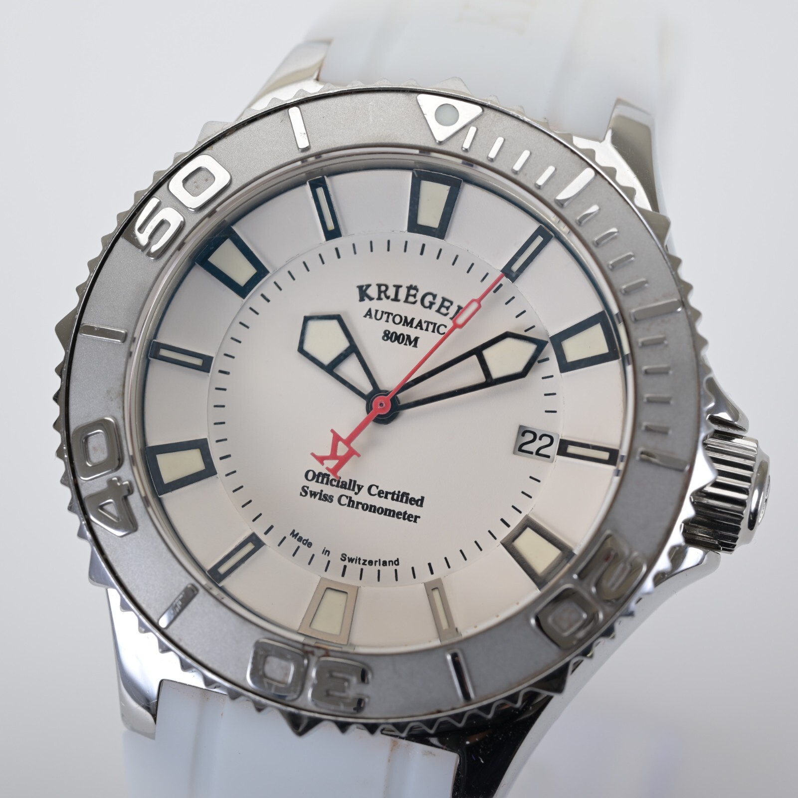 Krieger K1001S Sea Stallion Automatic Limited Edition 42mm White Men’s Watch B&P