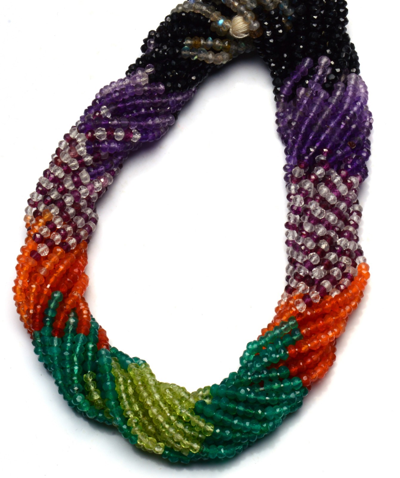 Natural Mix Gemstones Micro Faceted 3MM Approx. Rondelle Beads Strand 14″