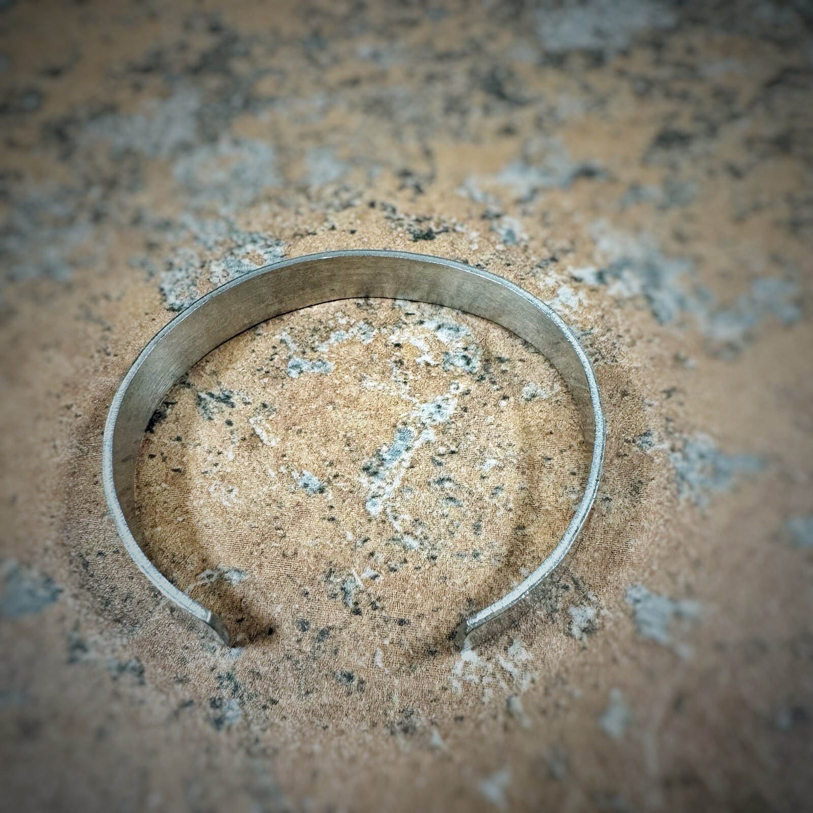 BOHO AF Cuff Womens OS Silver Hand Stamped Stainless Steel Adjustable Bracelet