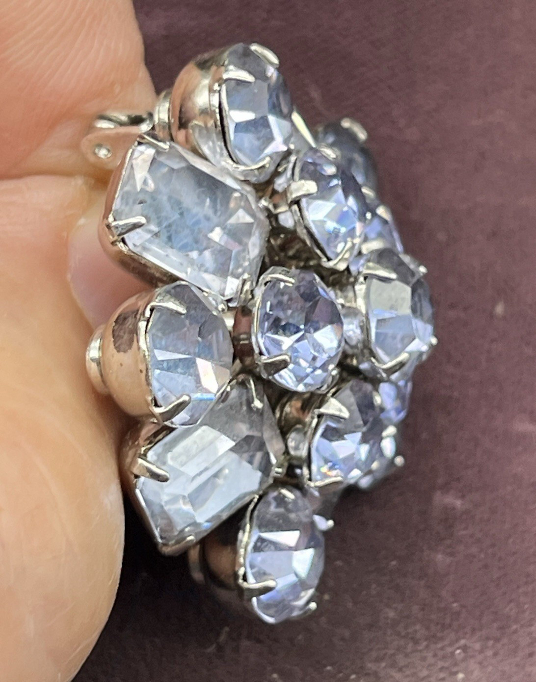 Vintage Coro Faceted Crystal Lavender light Purple Brooch