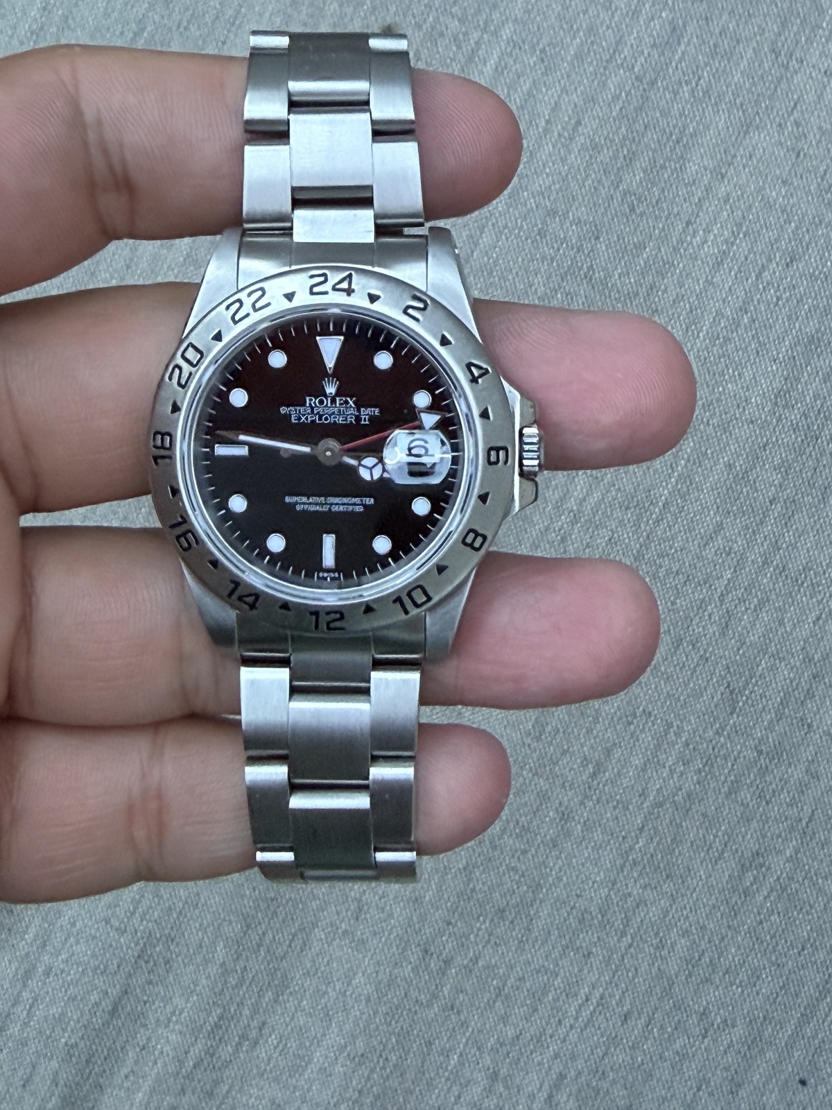 Rolex Explorer II 16570 Polar Black Dial Stainless Steel Automatic Watch