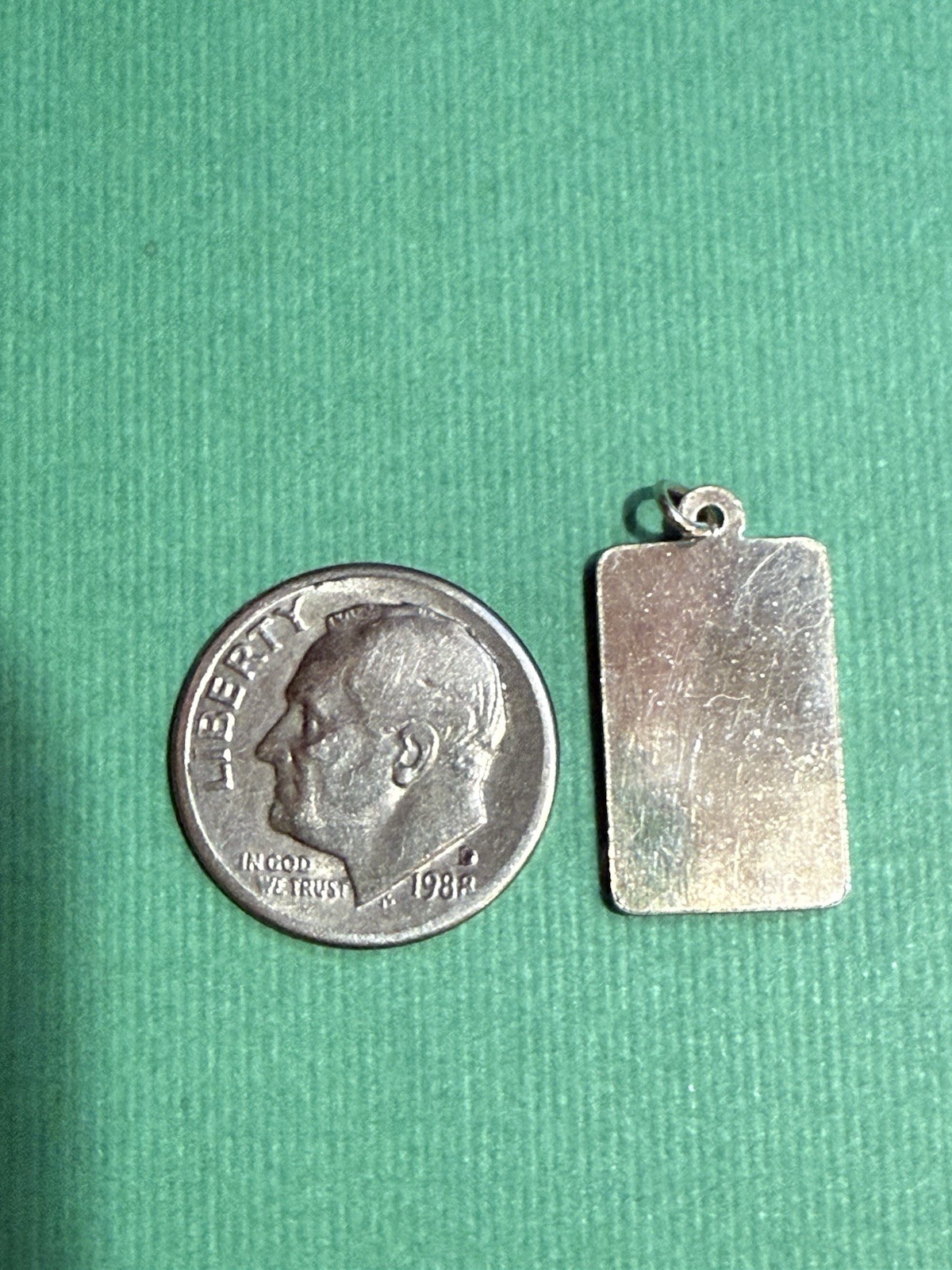 Vintage Sterling Silver (2 GRAM) Ingot Bar Bracelet Charm Pendant