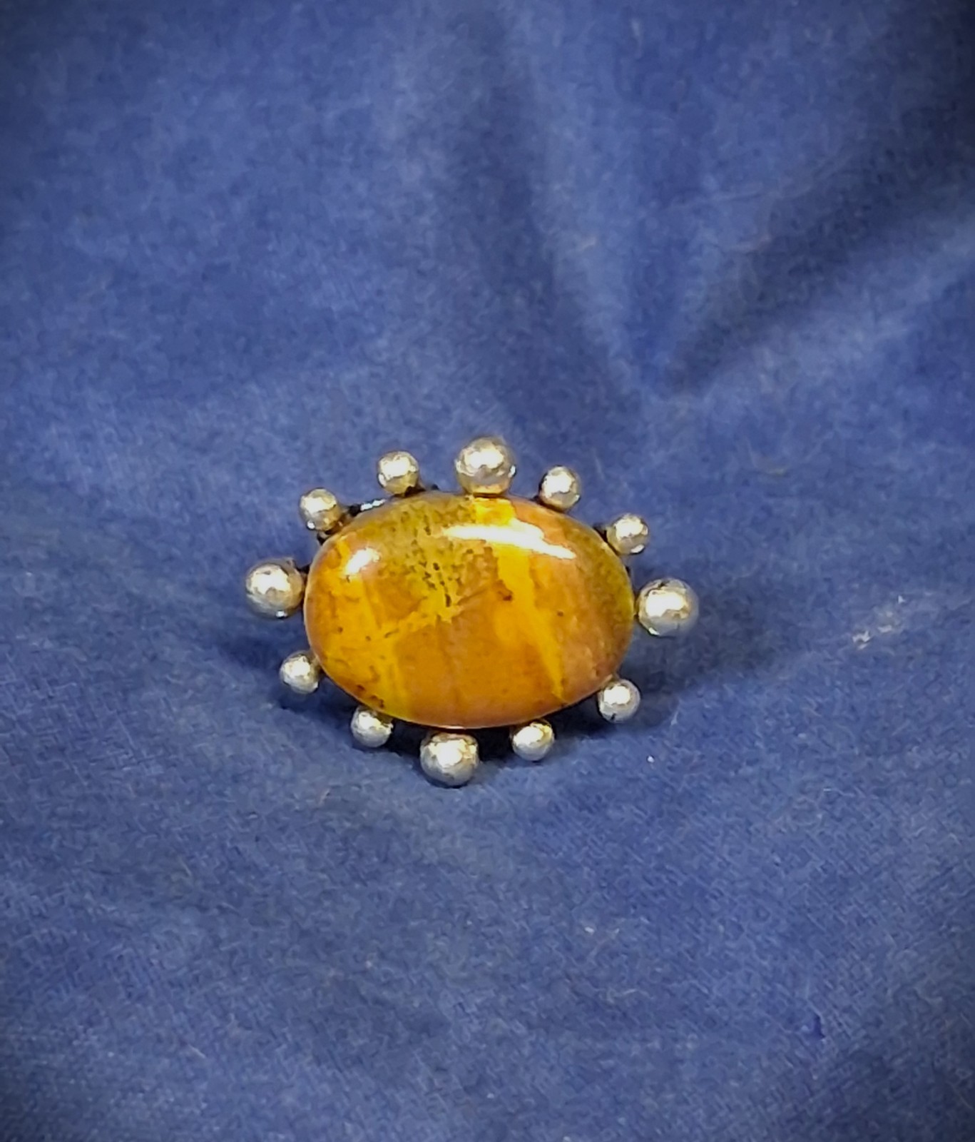 Polychrome Jasper Ring sz 8 925 Silver Plate