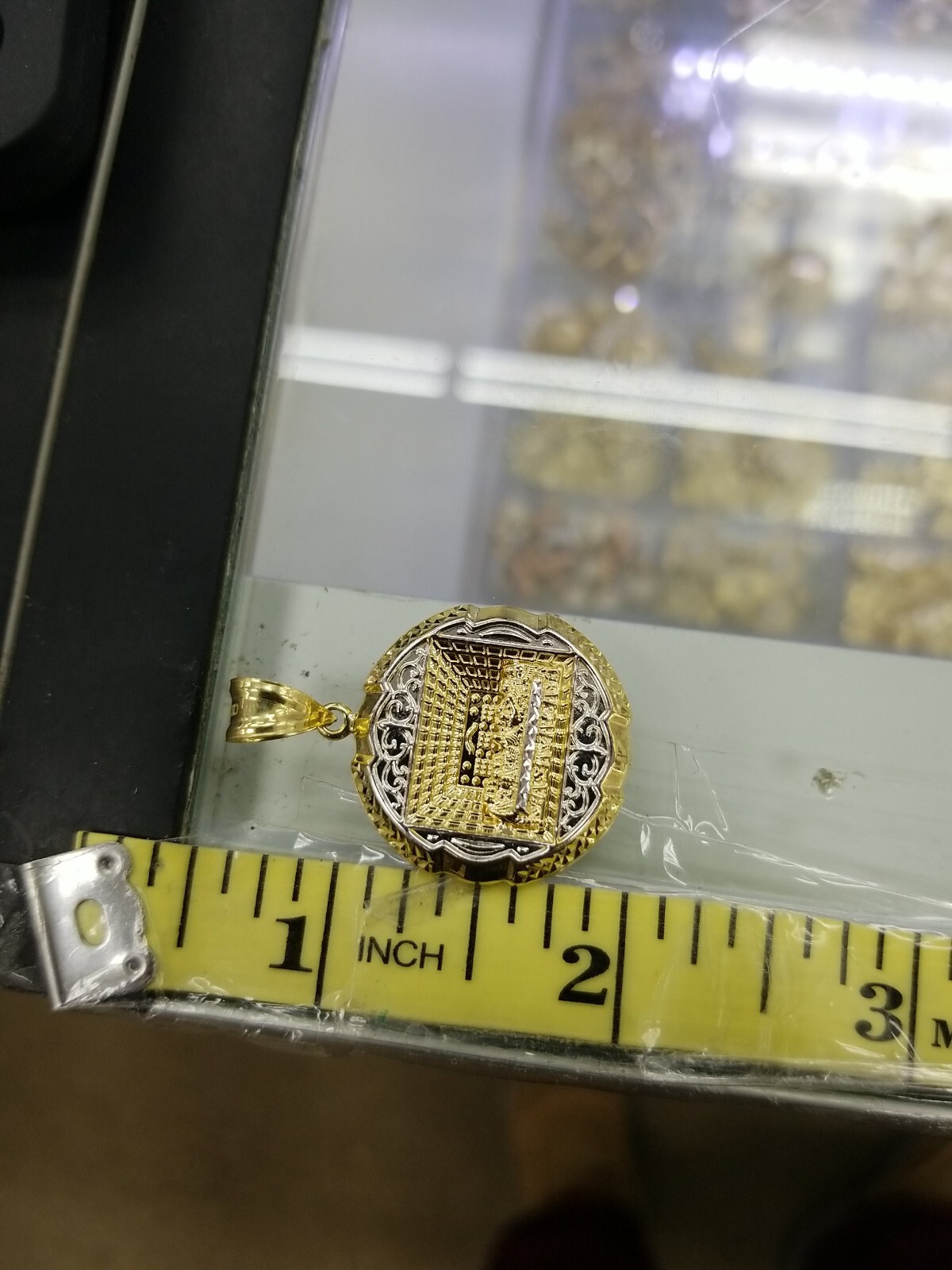 10KT Gold Last supper 2Tone pendant 4mm Bail 100% genuine Gold, New 3.0 grm
