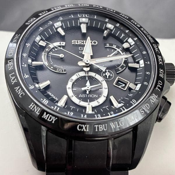 SEIKO Astron SBXB049 8X53 GPS Solar Titanium 46mm Wrist 20.5cm Black Watch