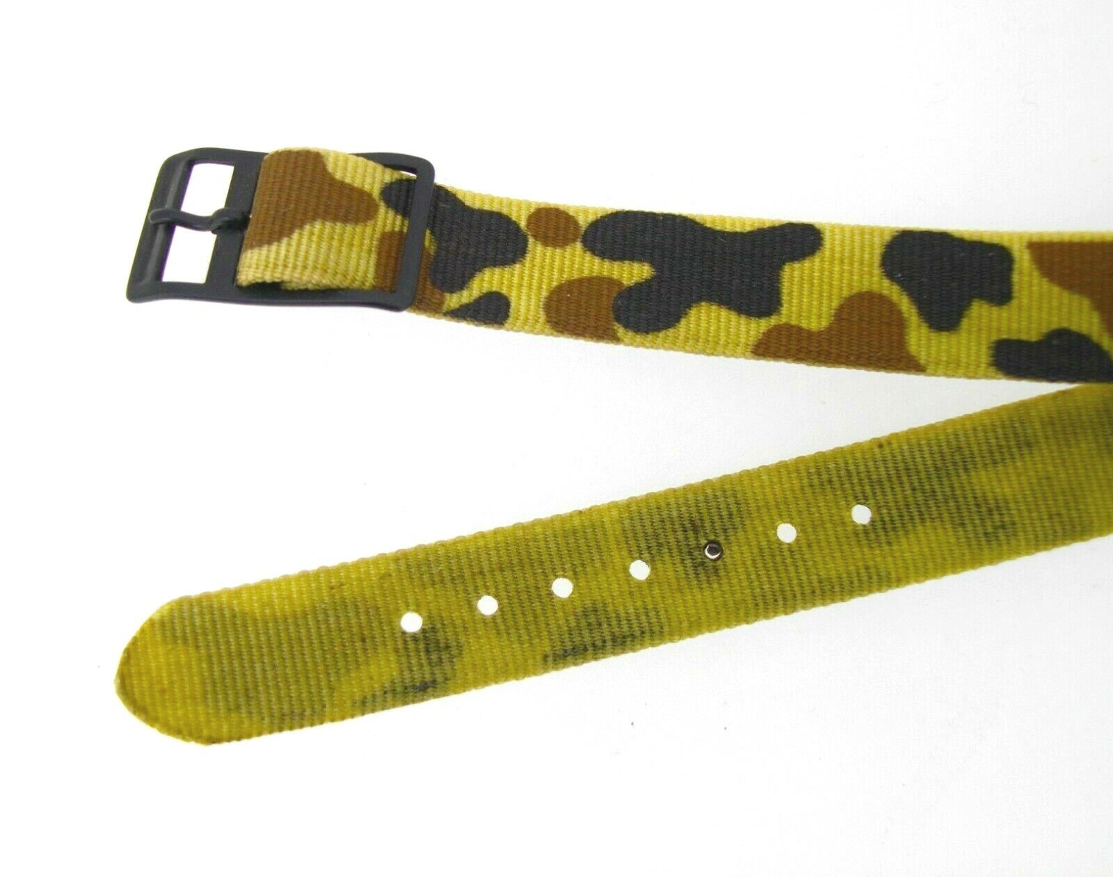 Watchband Nylon strap 12 mm camouflage colors black buckle one piece