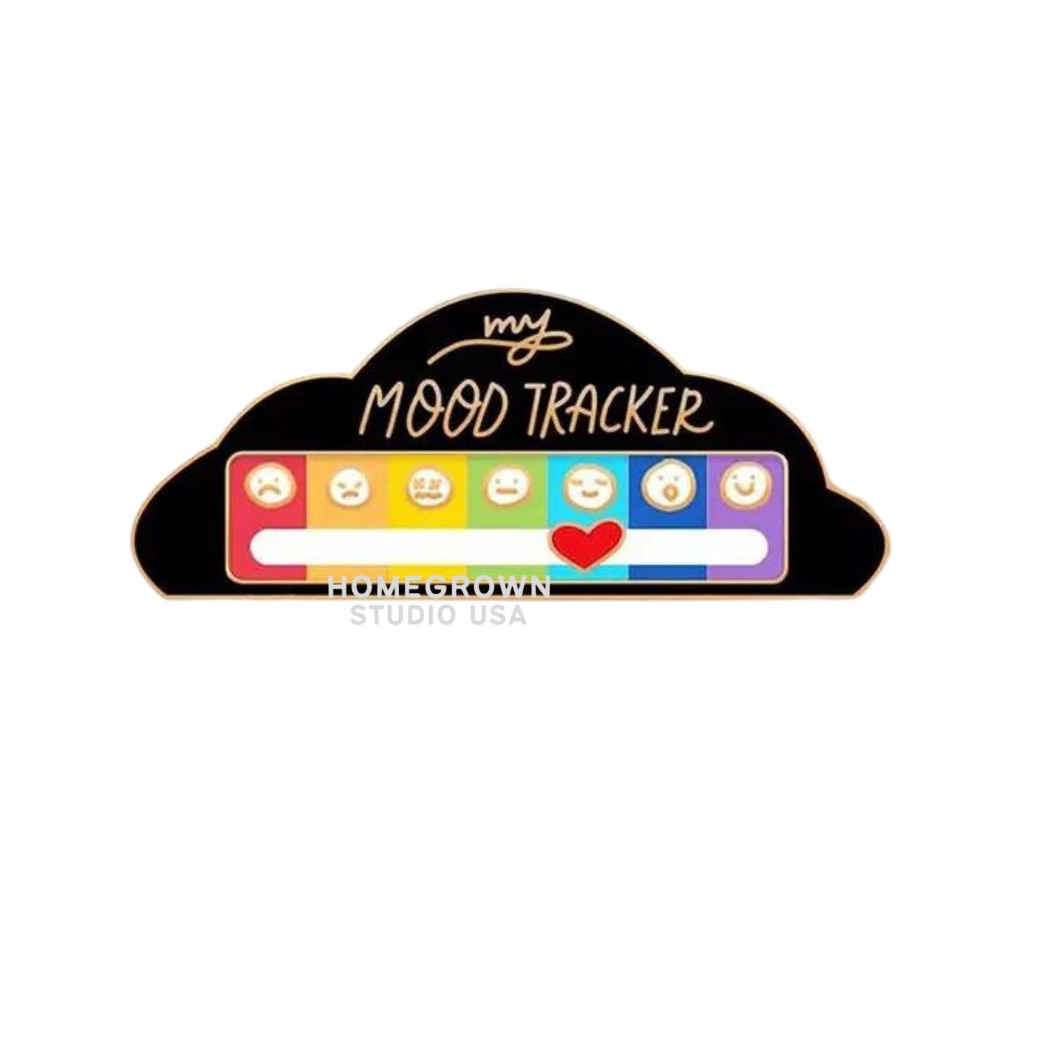 Mood Tracker Enamel Pin, Social Anxiety Interactive Mood Pin, Enamel Pin Gift