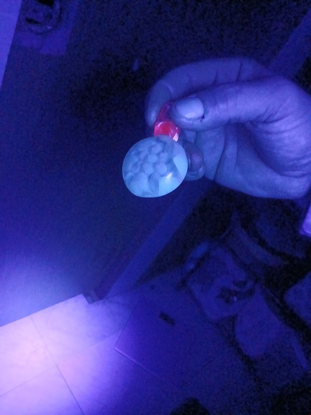 Pink And Blu Uv Fumed Pendant
