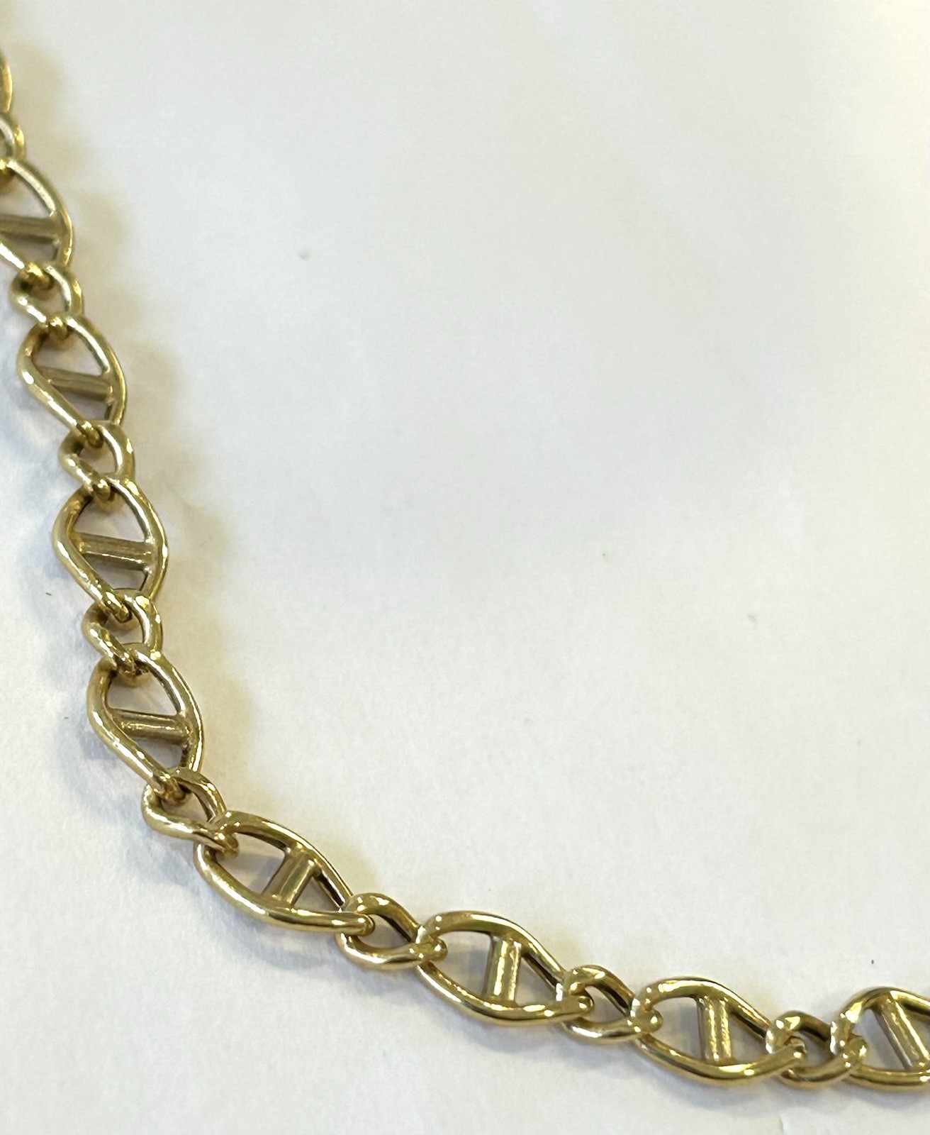 18k 750 Italy Solid Mariner Link 24″ Chain ~ 15.4 Grams ~ 5.4mm