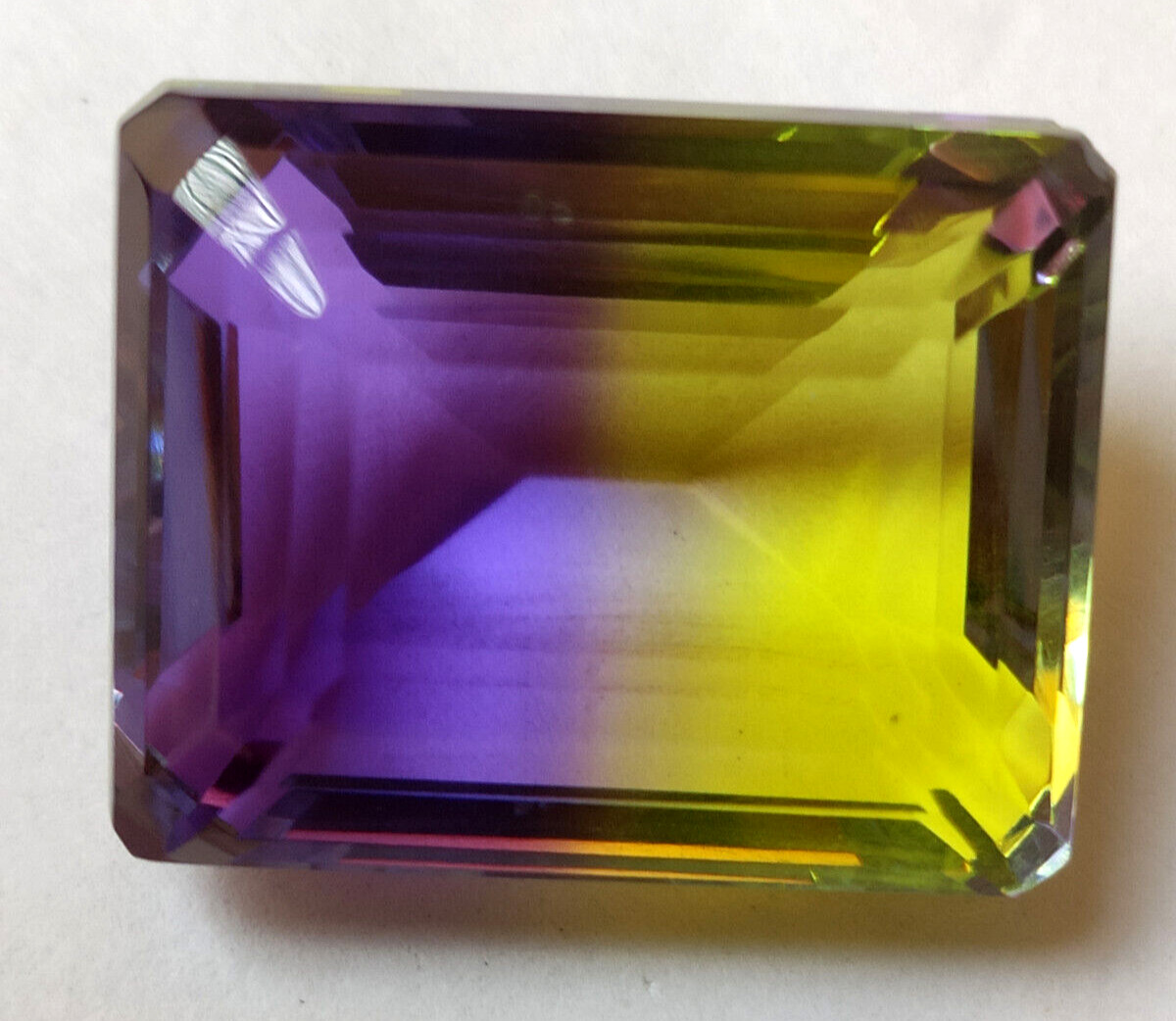 AAA+ Large Ametrine Emerald Cut 77 Ct. Faceted Loose Gemstone Gift For Birthday