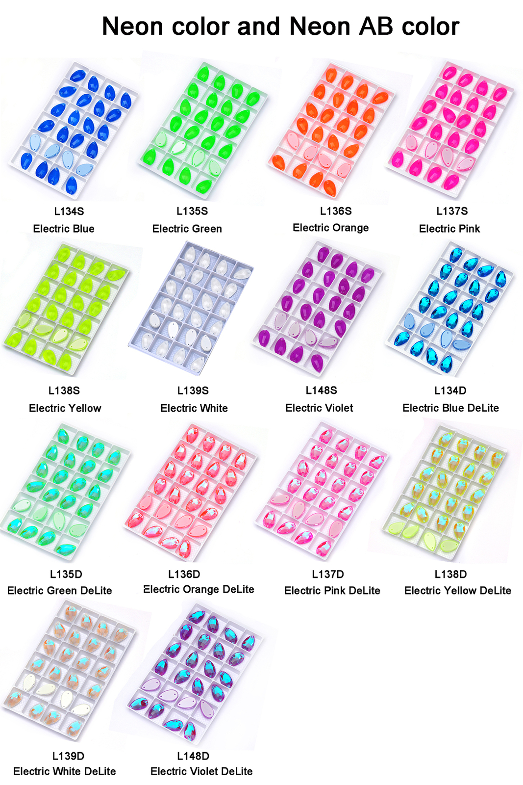 Drop Solid Gem Crystal Neon Sew On Rhinestones Fluorescence Mocha Sewing accesso