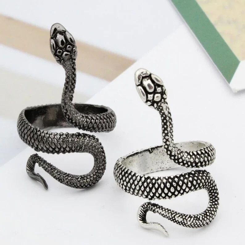 Silver Snake Authentic Vintage Ring Silver Plated Unique Valentine Gifts Ring