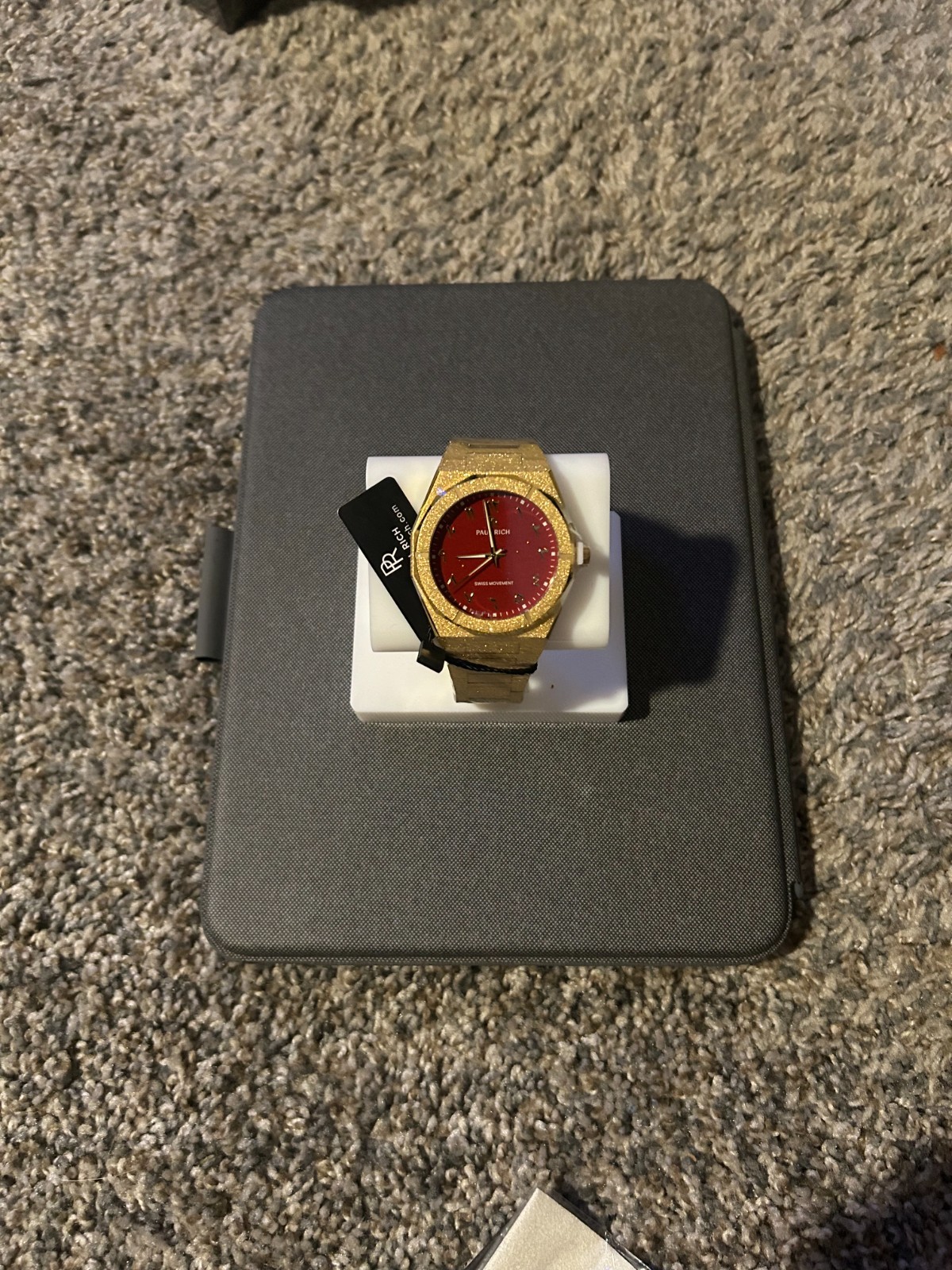 Paul Rich 43mm Frosted Gold, Red Arabic Dial, Brand New w/ B&P