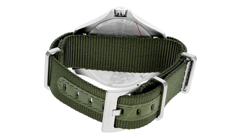 Hamilton Khaki Navy Scuba 37 毫米石英绿色表盘男士腕表 H82241961