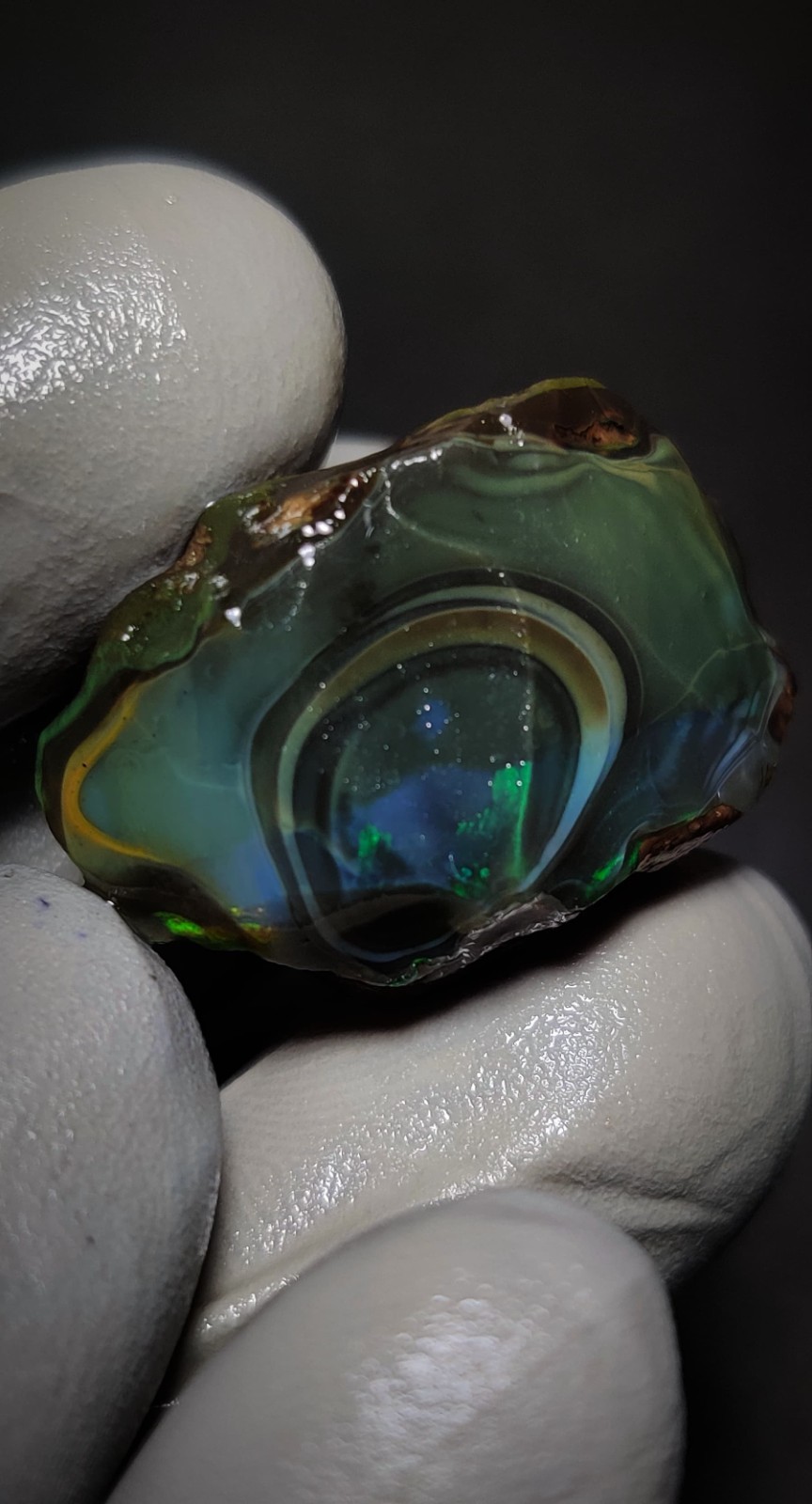 40 ct natural black ethiopian opal rough welo fire strong play of Color gemstone