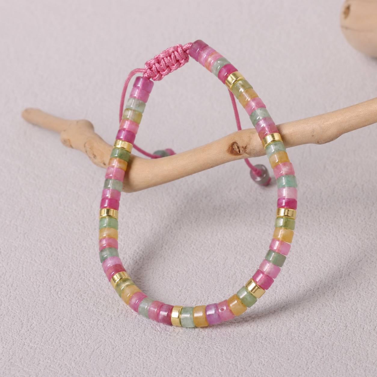 Natural Rainbow Tourmaline Healing Reiki Gemstone Bracelet Gift for Men Women