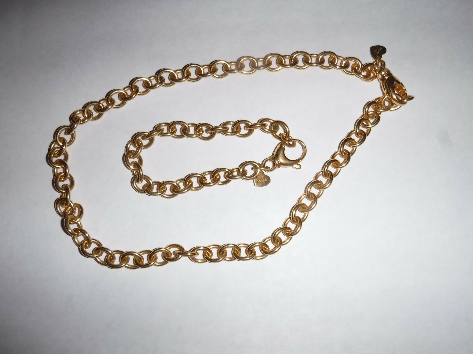 Bronzo Italia Necklace & Bracelet Set Milor Italy Yellow Bronze Oval Links