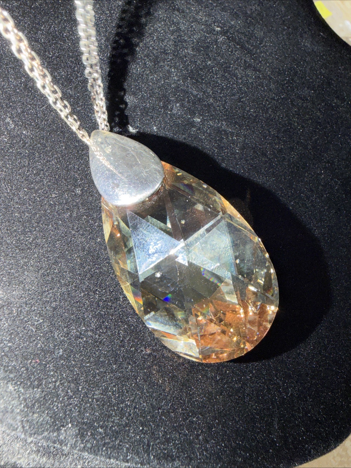 MILOR 925 Sterling Silver 30 inch Chain with Teardrop Pendant,