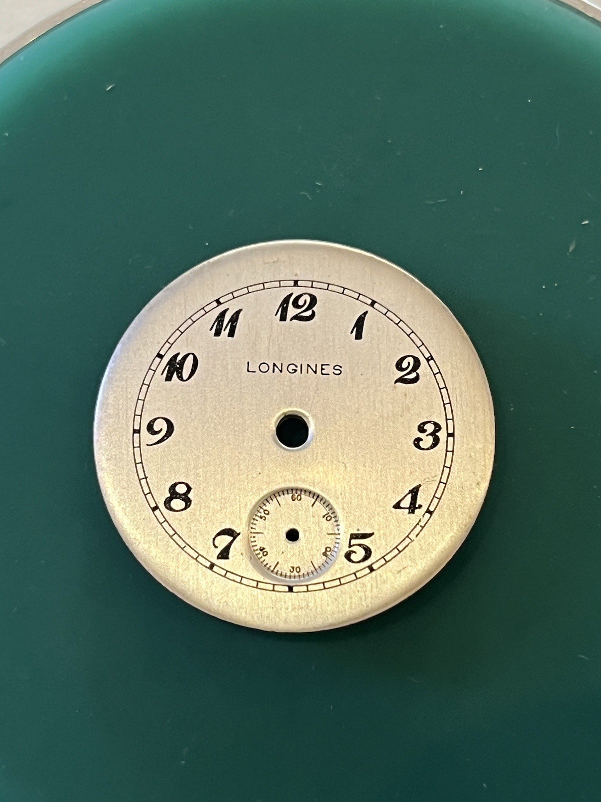 Vintage Longines Dial, Silver Tone With Brushed Finish, 24.57mm With Sub Seconds