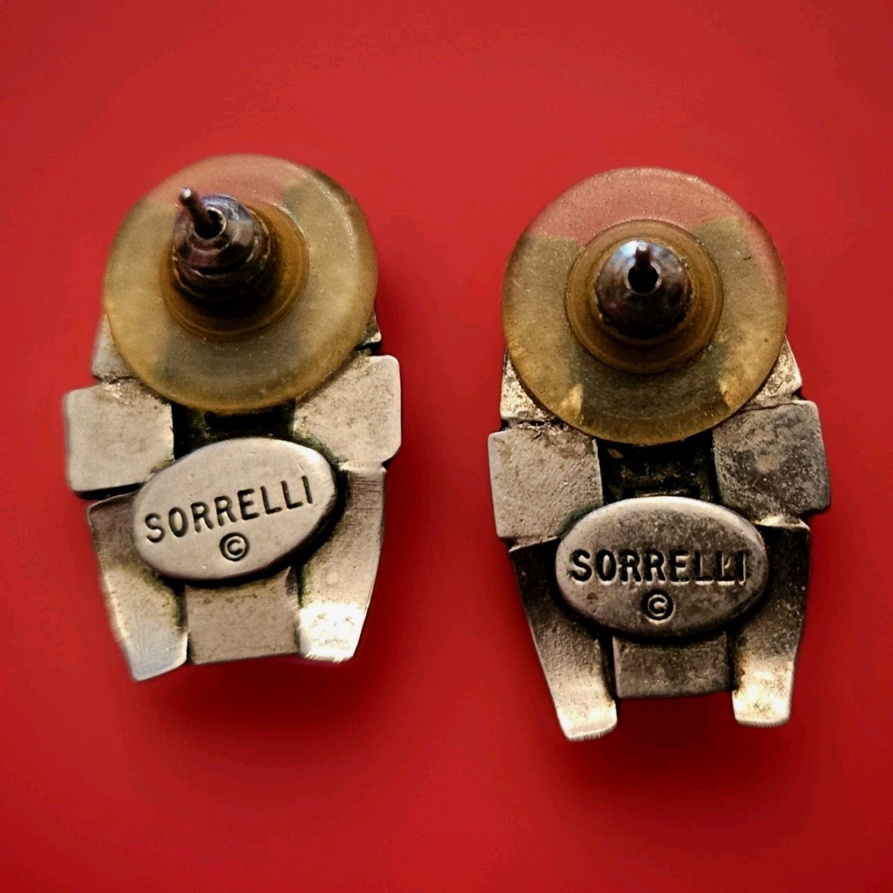 SORRELLI EARRINGS Polish Silver Tone Finish & Austrian Crystals READ DISCRIPTION