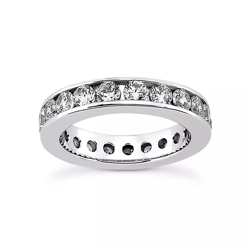 Eternity Wedding Ring 14K Gold Classic 4.50 Carat Round Lab-Grown Diamond E VVS2