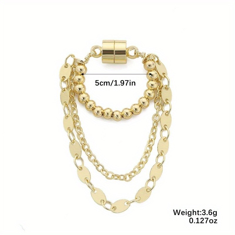 Women’s Multi Material Imitation Pearl Tassel Ear Clip Magnet Earrings Single