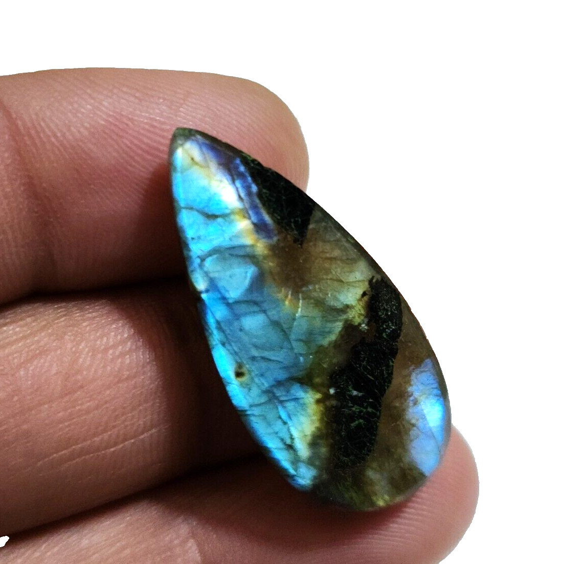 Use For Jewelry Natural 30 Crt Multi Blue Labradorite Pear Shape Loose Gemstone