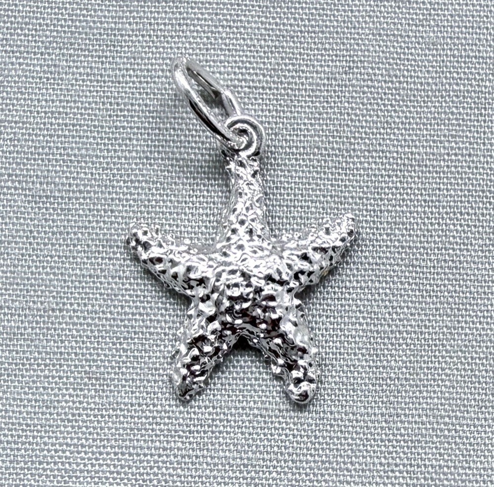 Sterling Silver Starfish Charm Sea Star Sea Life Tropical Beach Rembrandt