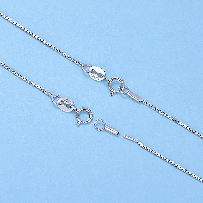 1PC Solid Silver Vermeil 0.8mm Wide Box Chain Necklace Gold/Silver 18″ FESV50