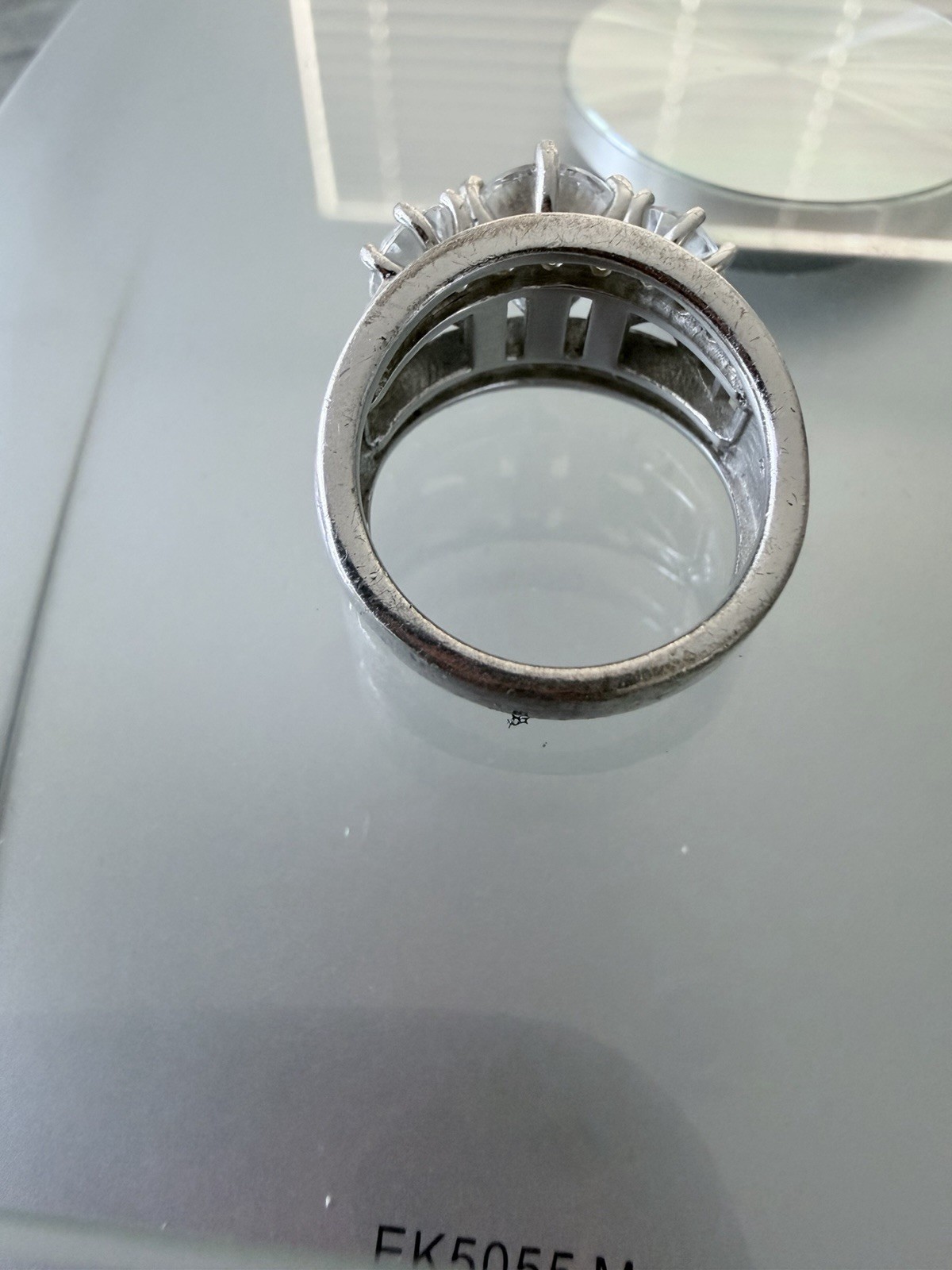 Epiphany Platinum Clad Diamonique Ring ~ Size 6 Gorgeous
