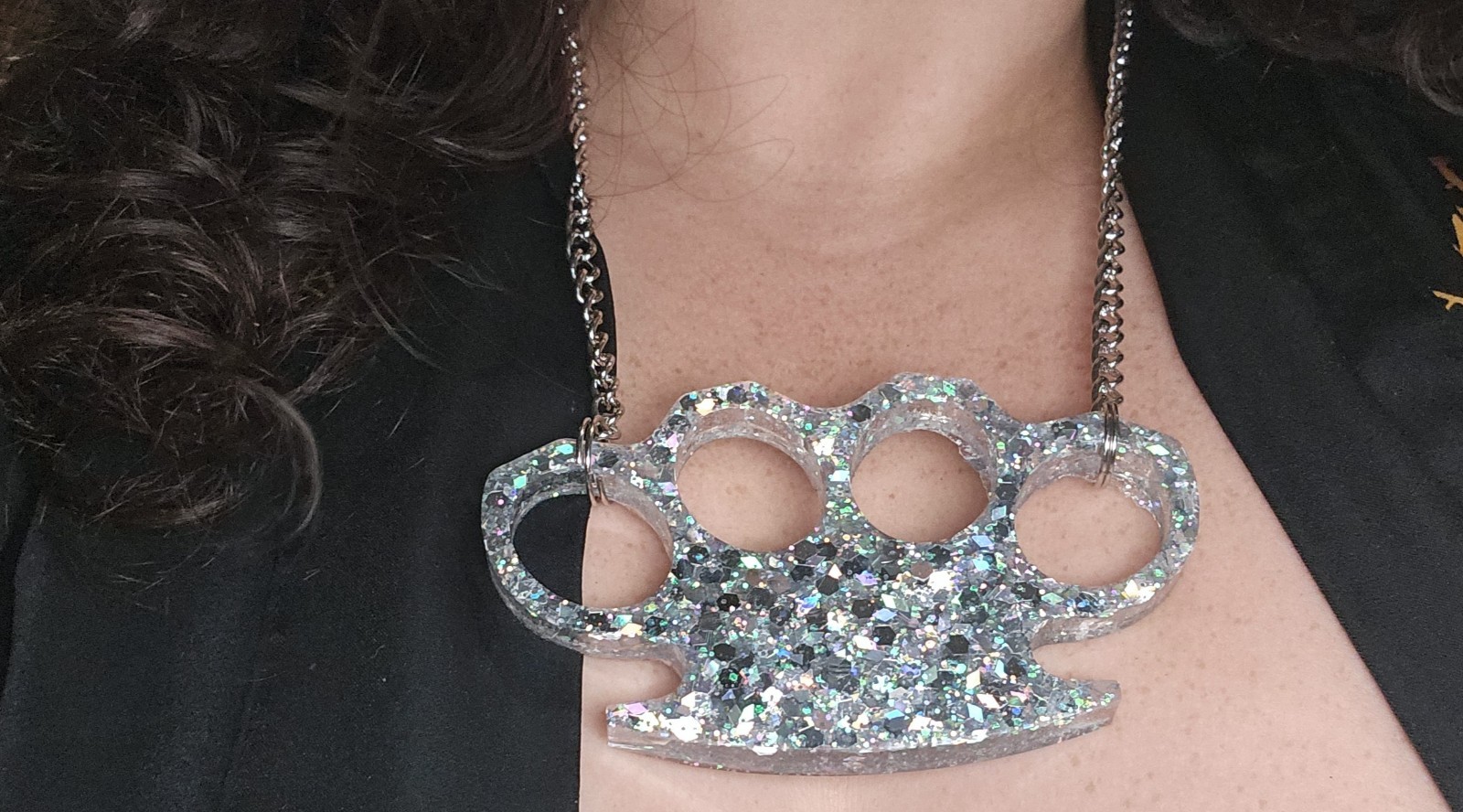 IGirl Necklace Punk Grunge Emo Scene Goth Y2K Style Brassknuckle