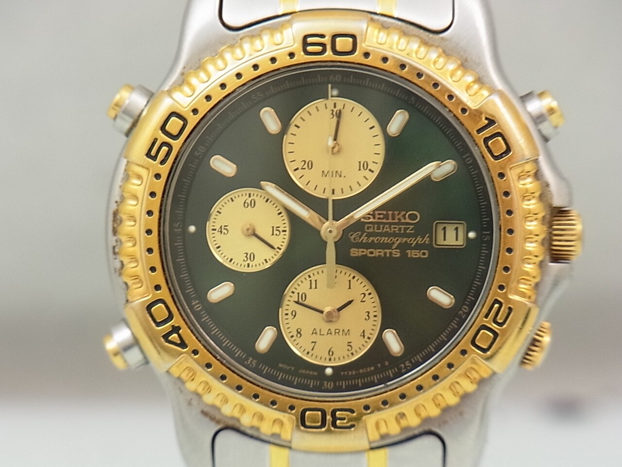 Seiko Quartz Chronograph SPORTS 150 7T32-6C09 Watch Ø Approx. 1 5/8in Alarm