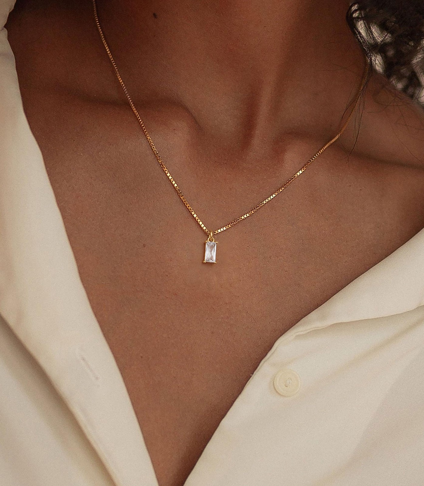 FUNEIA April Necklaces for Women Gold 40 cm (length), 04. April(Diamond)