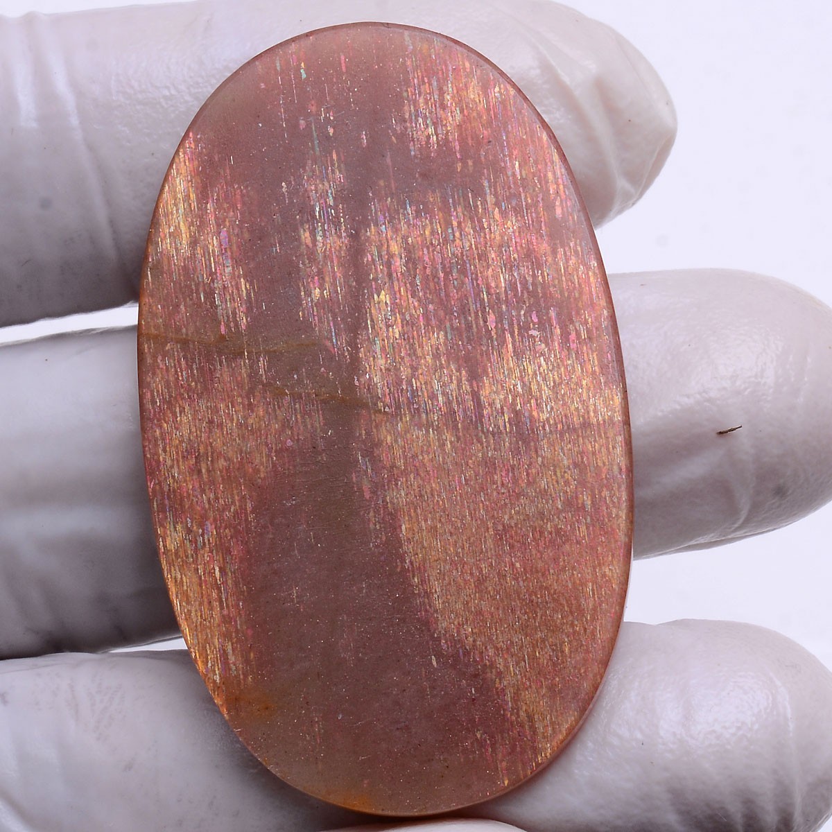 Nebula In A Stone~ 63.00 Cts Natural Purple Haze Sunstone Oval Cabochon Gemstone